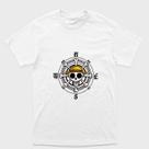 Camiseta Branca One Piece Caveira chapéu de palha Estilo bússola Tamanho:G1Tecido:100% Algodão