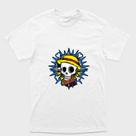 Camiseta Branca One Piece caveira mugiwara One Destiny Tamanho:PPTecido:Drytec