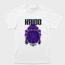 Camiseta Branca One Piece kaido fundo roxo Tamanho:G2Tecido:100% Algodão