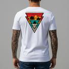 Camiseta Branca Personalizada Masculina Estampa Retrô Coqueiros Camisas Casual Manga Curta Praia Lançamento