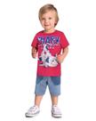 Camiseta Brandili Infantil Manga Curta Tubarão De Ferro Vermelho