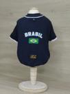 Camiseta Brasil Azul e Branco para cachorro e gato Tamanho:P Camiseta Brasil Azul e Branco para cachorro e gato Tamanho:P