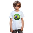 Camiseta Brasil Bola Camisa Personalizada Blusa Infantil e Juvenil Algodão com Poliéster