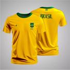 Camiseta Brasil Dry Fit Esportiva Masculina Academia Fitness Camisa Torcida
