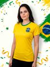Camiseta Brasil Feminina Copa Futebol Camisa Dry Fit Amarela - Camiseta Brasil Feminina Copa Futebol Camisa Dry Fit Amarela -