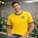 Camiseta Brasil Masculina Dry Fit Basquete Treino Corrida Academia Leve Respirável