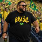 Camiseta Brasil Plus Size Extra Grande Algodão Torcedor G1 a G18 Camiseta Brasil Plus Size Extra Grande Algodão Torcedor G1 a G18