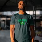 Camiseta Brasil Unissex 100% Algodão Premium Gola Reforçada Estampa Durável Casual Moderna