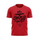 Camiseta Braziline Flamengo Comemorativa Tetra Libertadores Masculina - Vermelho - M