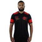 Camiseta Braziline Flamengo Nova Zico Retro Preta e Vermelha - Masculina