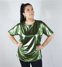 Camiseta Brilhante Metálica Prateada Prata