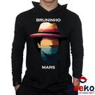 Camiseta Bruninho Mars Manga Longa com Capuz 100% Algodão Bruno Live in Brazil 2024 Brasil Geeko 01