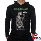 Camiseta Bruno Mars Manga Longa com Capuz 100% Algodão Bruninho Live in Brazil 2024 Brasil Geeko 03