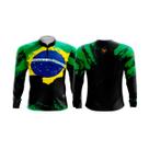 Camiseta By Sports Manga Longa Fator Proteção Solar UV30+ Brasil Infantil Adulto
