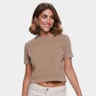 Camiseta Calvin Klein Stone Logo Relevo Feminino Camiseta Calvin Klein Stone Logo Relevo Feminino