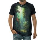 Camiseta Caminho Na Floresta Árvores Plantas Selva Natureza