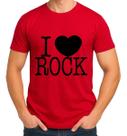 Camiseta Camisa Adulto Feminina Masculina Algodão I Love Rock Eu Amo Rock MD1