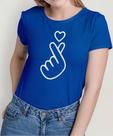 Camiseta Camisa Adulto Feminina Masculina Algodão Serie de Dorama Símbolo Dedo Coração Kpop