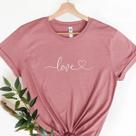 Camiseta Camisa Blusa Feminina Love Amor Coração Estilosa Moderna Tendencia 100 Algodão