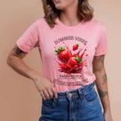 Camiseta camisa blusa t-shirt manga curta verão frutas melancia cereja morango moda feminina