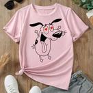 Camiseta camisa blusa tshirt estampada cão coragem desenho antigo confortavel moda feminina coragem corção