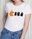 Camiseta Camisa de Algodão Adulto Masculina Feminina Halloween Dia das Bruxas Pac man Come Come MD6