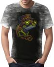 Camiseta Camisa Estampada Steampunk Camaleão Tecnovapor 3