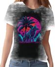 Camiseta Camisa Estampada T-shirt Face Lobo Neon Canino 2 Camiseta Camisa Estampada T-shirt Face Lobo Neon Canino 2