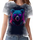 Camiseta Camisa Estampada T-shirt Face Urso Neon Moda 2 Camiseta Camisa Estampada T-shirt Face Urso Neon Moda 2