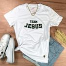 Camiseta Camisa Jesus Team Moda Evangélica Feminina Baby Look Gospel Algodão Camiseta Camisa Jesus Team Moda Evangélica Feminina Baby Look Gospel Algodão