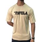 Camiseta camisa masculina a favela venceu gola Redonda caqui