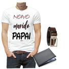 Camiseta camisa noivo marido papai dia dos pais cinto carteira