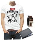 Camiseta camisa pessoa falando vacas agro cinto carteira