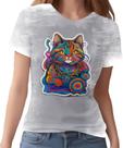 Camiseta Camisa Rave Gato Psicodélico Good Vibe Festa 21