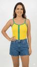 Camiseta canelada com botão brasil
