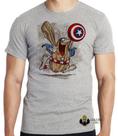 Camiseta Capitão Cavérica escudo Blusa criança infantil juvenil adulto camisa tamanhos
