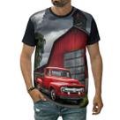 Camiseta Carro Antigo Vermelho Clássico Fazenda Campo Rural