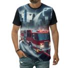 Camiseta Carro De Bombeiros Operações Sirenes Resgate Arte Camiseta Carro De Bombeiros Operações Sirenes Resgate Arte