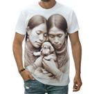 Camiseta Casal Indígena Com Filhote Cachorro Tribo Amor