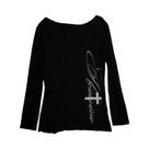 Camiseta Casual Branca De Manga Longa Slim Fit Retro Harajuku Emo Para Mulheres Com Estampa De