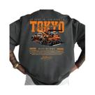 Camiseta Casual De Algodão Para Homens Em Tamanho Grande, Estampa De Padrão Japonês De Tóquio, Gola