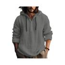 Camiseta Casual De Manga Longa Com Capuz Em Algodão E Linho Para Homens Tamanho Grande