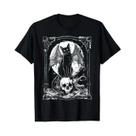 Camiseta Casual Feminina Preta Com Estampa De Crânio De Morcego Estilo Gótico Metal Punk Moda Camiseta Casual Feminina Preta Com Estampa De Crânio De Morcego Estilo Gótico Metal Punk Moda