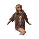 Camiseta Casual Feminina Solta Com Estampa, Gola Redonda E Manga Curta, Top Fashion