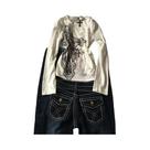Camiseta Casual Feminina Y2K Hip Hop Vintage Punk Gótico Dos Anos 90, Top Cropped Slim De Manga