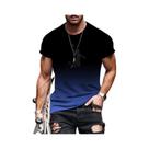 Camiseta Casual Masculina De Tamanho Grande Com Gradiente 3D, Estilo Harajuku, Gola Redonda,