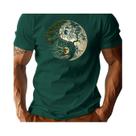 Camiseta Casual Masculina De Verão Em Algodão Com Gola Redonda E Manga Curta, Estampa Yin Yang Tree Camiseta Casual Masculina De Verão Em Algodão Com Gola Redonda E Manga Curta, Estampa Yin Yang Tree