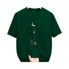 Camiseta Casual Masculina plus Size De Verão Em Algodão Com Estampa De Aterrissagem Na Lua, Gola