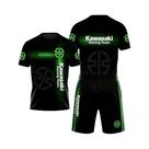 Camiseta Casual Masculina Respirável Com Estampa 3D De Motocicleta Kawasaki, Camisa De Verão De Camiseta Casual Masculina Respirável Com Estampa 3D De Motocicleta Kawasaki, Camisa De Verão De