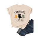 Camiseta Casual Multicolorida De Hip Hop Com Estampa 'I Was Normal 3 Cats Ago' Para Mulheres, Manga